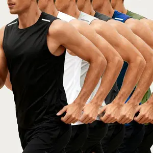 Men's Sleeveless Vest Gym Fitness Outdoor Sports Tank Top - Knitted Material for Comfort and Performance Athletic Fashion Activewear Athletic Shirt