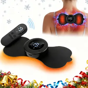 Cordless Mini Body Massager with Heat, 6 Modes 19 Levels Shoulder Neck Back Waist Leg Muscle Relaxation Pad with Remote Control, Electric Cervical Massage Patch, Neck Shoulder Relaxer for Men Women Gifts