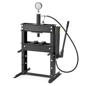 【GARVEE】10T Hydraulic Press, 10 Ton H-Frame Garage Hydraulic Shop Press with Pressure Gauge, Adjustable Hydraulic Press with Plates, Black