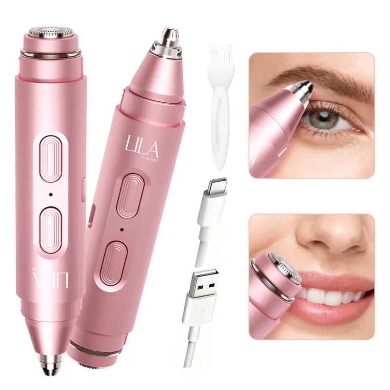 Akunbem 2 in 1 facial & eyebrow hair trimmer,Electric Eyebrow Trimmer,Dual-Head Eyebrow & Facial Hair Trimmer, Facial Hair Care Tool,Epilator Hair Remover,Painless Hair Removal for Face, Chin, Lips & Body Christmas Gift for Women