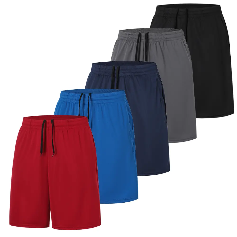 3/5 Pcs Men's Sports Shorts,Training Cycling Outdoor Golf Sweatpants, Solid Color Springtok Gymshorts Shorts With Drawstring, Hiking Workout Set