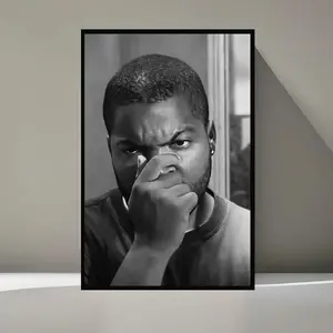 (No Frame) FRIDAY Ice Cube Bathroom Canvas Wrap Movie Poster, Room Decor, Home Decor, Wall Print, Art Poster for Gift, Wall Art, Funny Movie Bathroom, Bathroom Wall Decor, Frame Not Included Cotton Hand