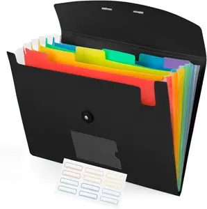 Accordion File Organizer, 7 Pockets Expanding File Folder with Labels, A4/Letter Size Portable Folders