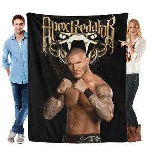 WWE Randy Orton Apex Predator Flannel Throw Blanket - Soft Warm Wrestling Fan Blanket for Bedroom Decor, Couch Nap, Gift for Him