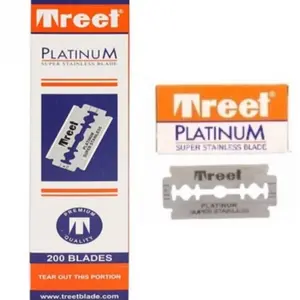 Treet Platinum Double Edge DE Shaving Blades Pack of 200 for Safety Razors - Comfort Stainless