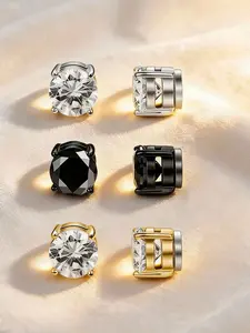 Elegant Magnetic Stainless Steel Earrings Set, Various Colors Available, Perfect for Daily Use or Parties, Great Gift for Friends and Family, Magnetic Stud Earrings