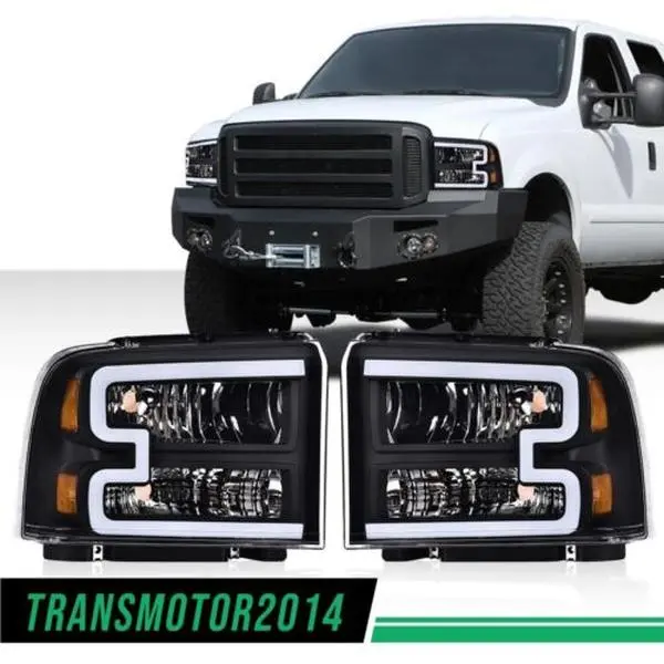 G-PLUS LED DRL Headlamps, Fit for 05-07 Ford F250 F350 F450 F550 Super Duty LH & RH Side, Headlight Replacement, LED Front Lights, Car Lighting, Car Exterior Upgrade, Bulb Types