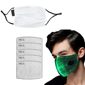 OIDEA LED Light-Up Face Mask with 7 Color Lights, USB Rechargeable, 5 Replaceable Filters for Rave, Festival & Party