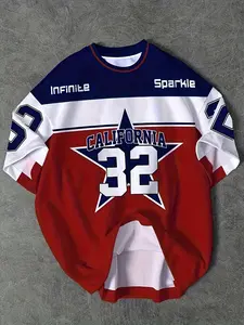 California 32 Jersey T-Shirt, Breathable Short Sleeve, Number 32 Print, Durable Round Neck, Comfortable, Sporty Style