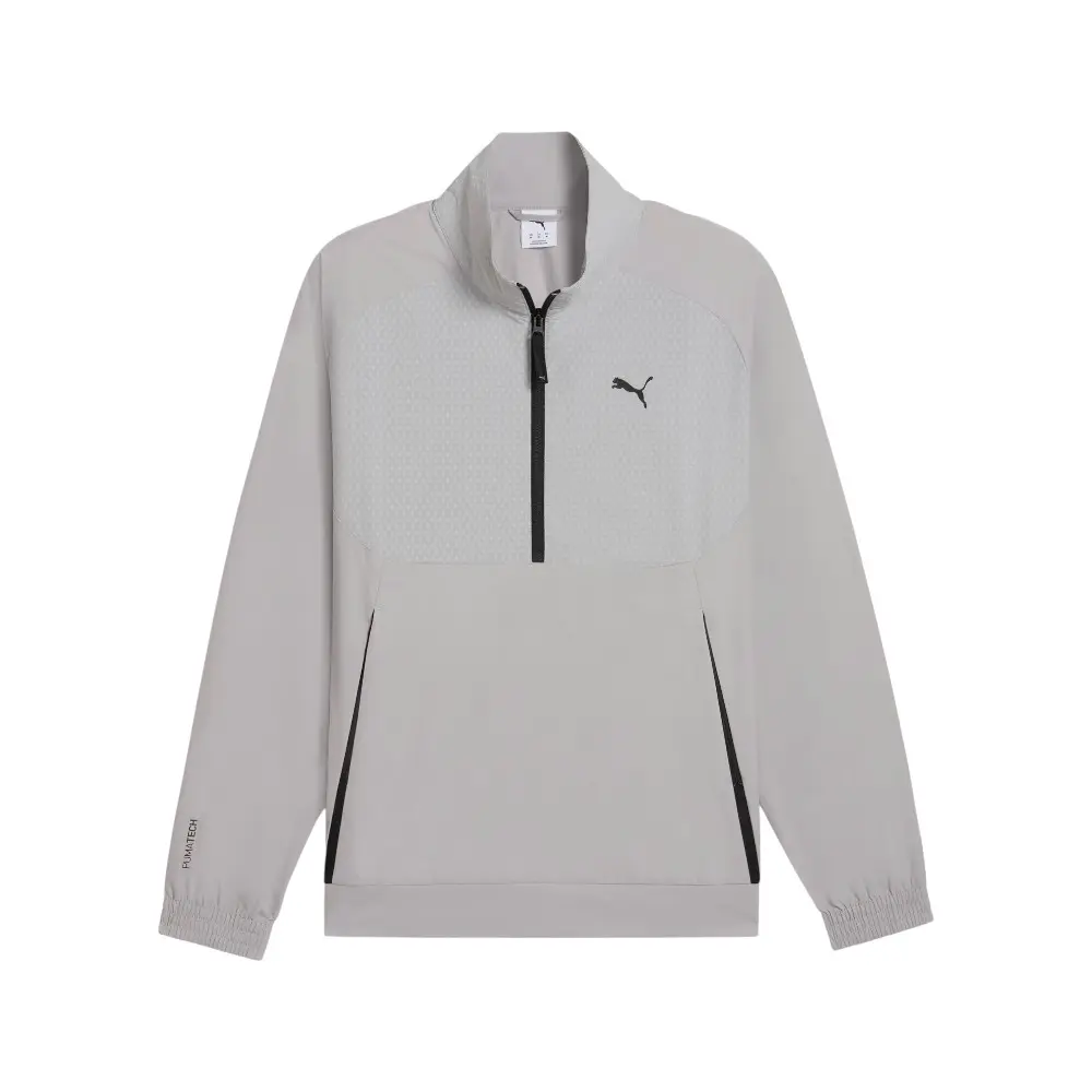 PUMA Mens Pumatech Material Mix Relaxed Quarter Zip  Casual - Grey