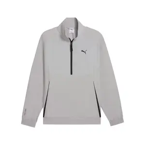 PUMA Mens Pumatech Material Mix Relaxed Quarter Zip  Casual - Grey