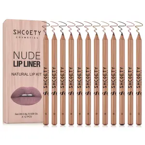 Long Lasting Lip Liner Set, 12pcs/set Matte Lip Liner Pencil, Easy Coloring Lip Liner Pen, Suitable for All Occasions Lip Makeup, Women Makeup Accessories, Lipliner