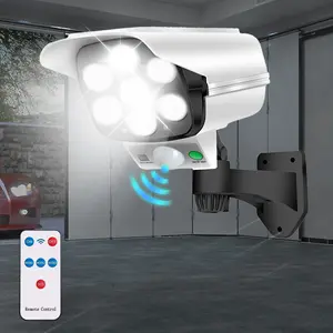 Solar Simulated Surveillance Cameras, Dummy Fake Security Dome Camera, Solar Motion Sensor Wall Light for Porch Garden Patio Driveway Pathway
