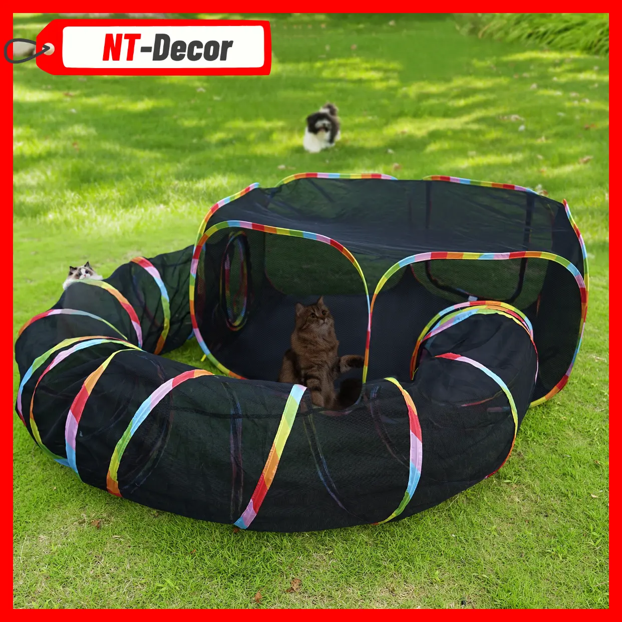 Outdoor Cat Enclosure,Portable Catio Outdoor Cat Tent,Cage Free Outside Cat Playpen Pet Enclosure,Enclosed Cat Run,Cat Tunnel Outdoor Cat Tunnels for Indoor Cats & Small Animals