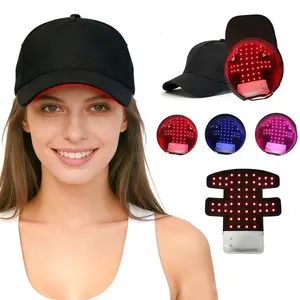 Portable rechargeable relaxation cap LED light hair care device cap vibrating duckbill cap, family outdoor travel cap, travel essential carry USB rechargeable battery, suitable for both men and women