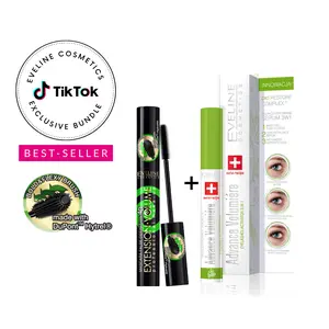 Eveline Cosmetics False Definition Mascara & Advance Volumiere Lash Serum – Lengthening, Curling, Volumizing & Nourishing