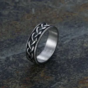 GTHIC Simple Pattern Band Ring Unisex Fashion Ring Hypoallergenic
