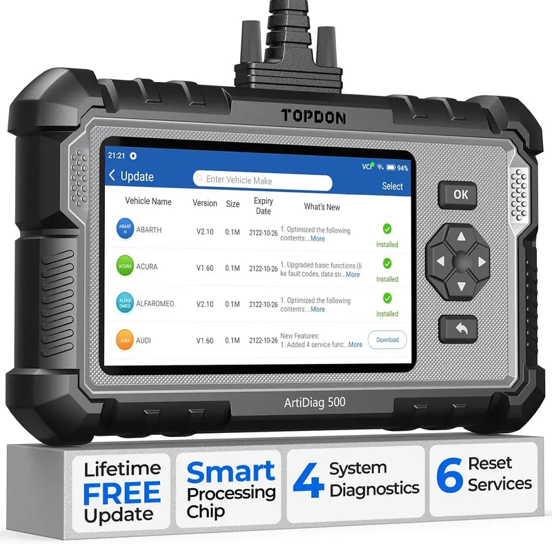 TOPDON AD500  Car Diagnostic Tool OBD2 Scanner SRS ABS ENGINE AT Code Reader Hardware Portable Automotive Tester Machine