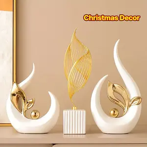Two home decor sculptures, Decorative sculptures, Interior decoration accessories, perfect for center consoles, table decorations for living rooms. A gift for Christmas, Mother's Day. Made of durable resin, featuring an abstract design