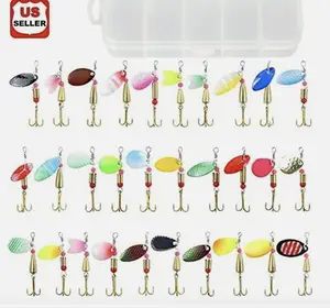 Lot of 30 Trout Spoon Metal Fishing Lures Spinner Baits Bass Tackle Colorful NEW fish  hooks