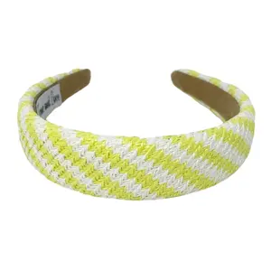 Lime Yellow Raffia Baroque Headband