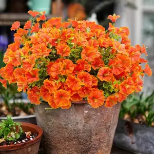 Artificial Morning Glory Flower, Lifelike Faux Flower, UV-resistant Outdoor Decor for Porch, Patio, Garden, and Yard, Fruit