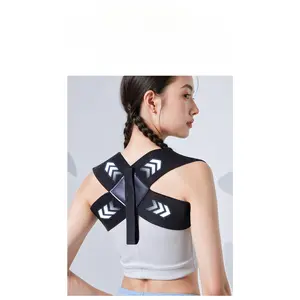 Hunchback correction belt spine support improves posture back correction strap female adolescent posture correction correction posture open shoulder beauty back correction shoulder pain hunchback aligners men Healthcare Tool Braces Black