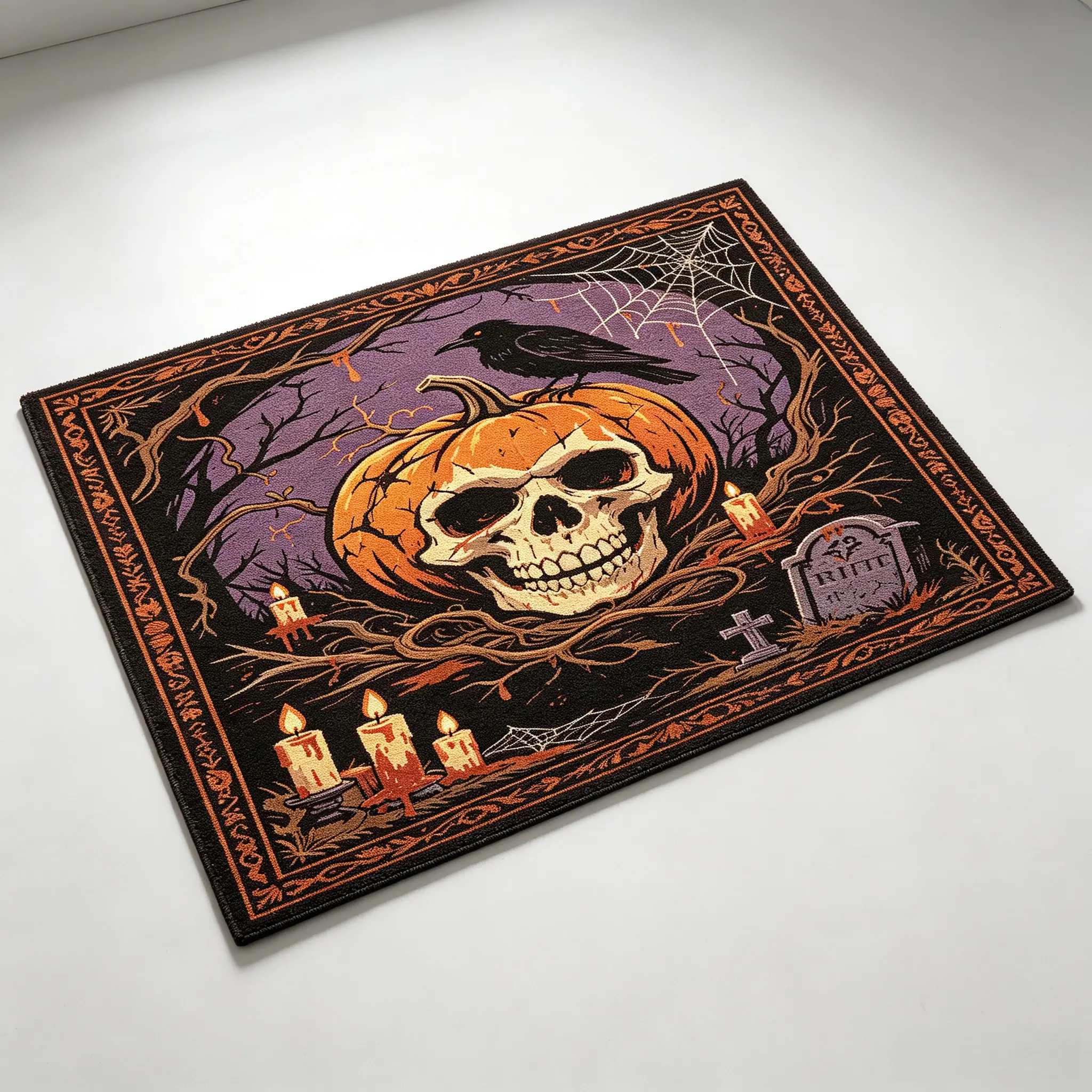 diatomaceous earth bath mat diatomite stone mat quick dry absorbent doormat halloween doormat halloween bath mat spooky halloween mat jack o lantern skull ghost gothic american horror entryway bedroom indoor fall decor halloween gift rug