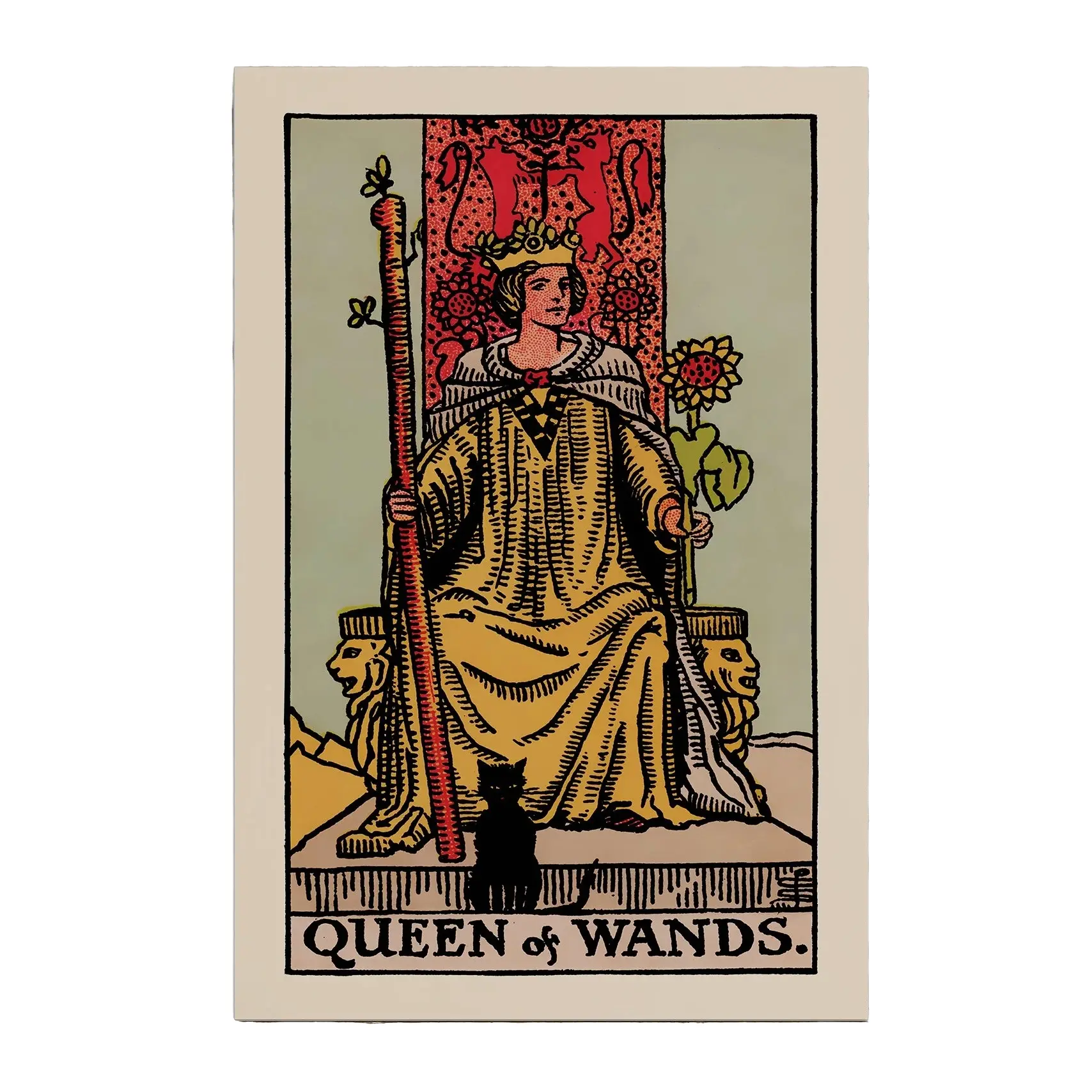 1pc Tarot Queen Wand Print Poster, High-Quality Unframed Tarot Card Art, Perfect for Decor & Collectors, Unique Gift Idea