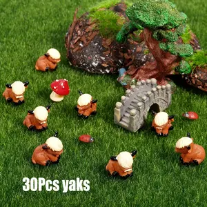 30 Mini Cow Figurines Resin Animal Sculptures for DIY Crafts Garden Decor Garden Accessories Indoor Outdoor Halloween Christmas Easter Thanksgiving Decorations