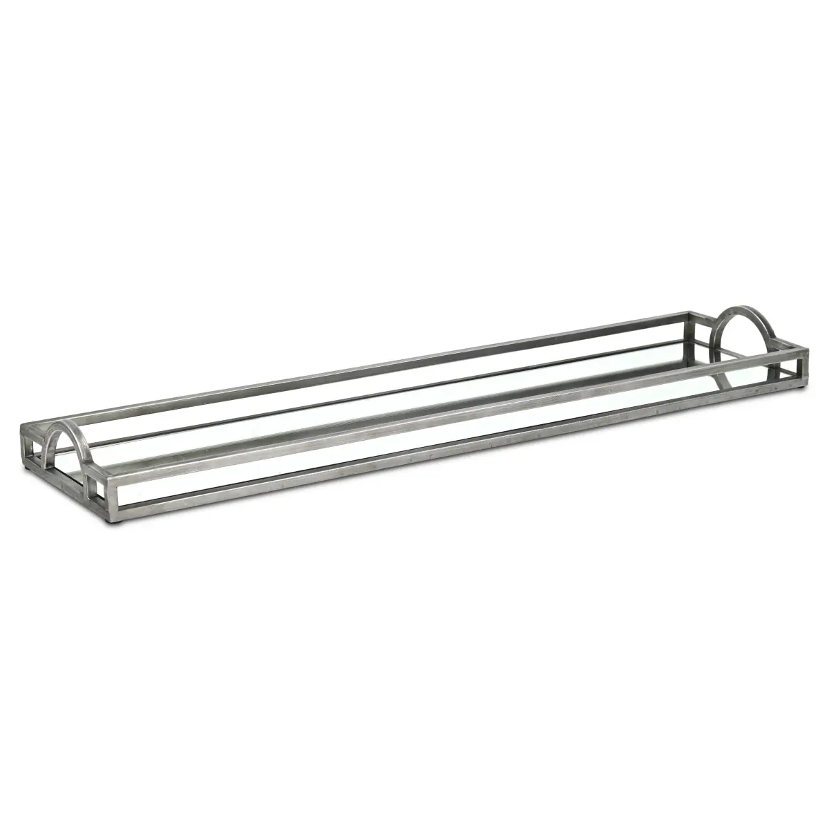 Cheungs 6215SV-L Sturdy Metal Verena Slim Rectangular Mirrored Tray - Silver, Kitchenware & Tableware Accessory for Coffee Service