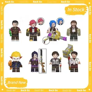 LoL QD001-QD008 Arcane Figure Jinx Vi Anime Figure Jayce Viktor Figurine Statue Model Collection Q Version Decoration Toy Gift