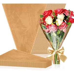 100 count Flower Bouquet Wrapping Paper Flower Rose Sleeves Bulk Floral Bags for Valentine Bridal Shower Wedding Anniversary Birthday Mother's Day(15.8" x 13.8")