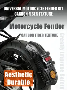 Universal Fit Motorcycle Fender Set - Bracket, and Reflective Tape - Durable Protection for Motorbikes Motor Parts Accessories
