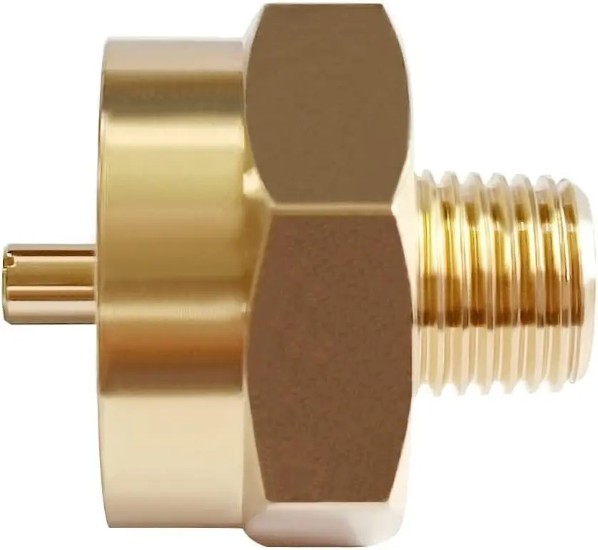 1/4 Male Pipe Thread x 1"-20 Female Universal Fit 1-lb Propane Tank Throwaway Cylinder Thread Solid Brass Fitting