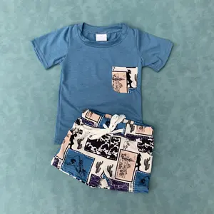 Western rodeo cactus kids boys summer clothes
