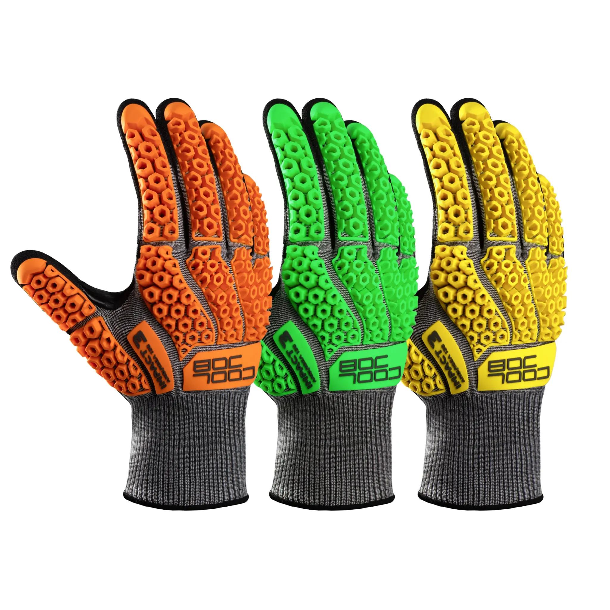 COOLJOB Fingered A5 Cut-Resistant Work Gloves with Impact-Resistant TPR, Performance Gloves for Warehouse, Carpentry & Home Improvement Safety Applications (Select Proper Size)