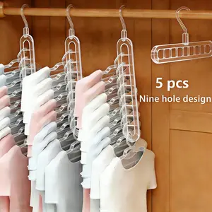 9 Hole Magic Space Saving Hanger Organizer, Closet Storage System for Clothes, Heavy Duty Multi-Functional Wardrobe Space Tripler for Apartment & Dorm Essentials