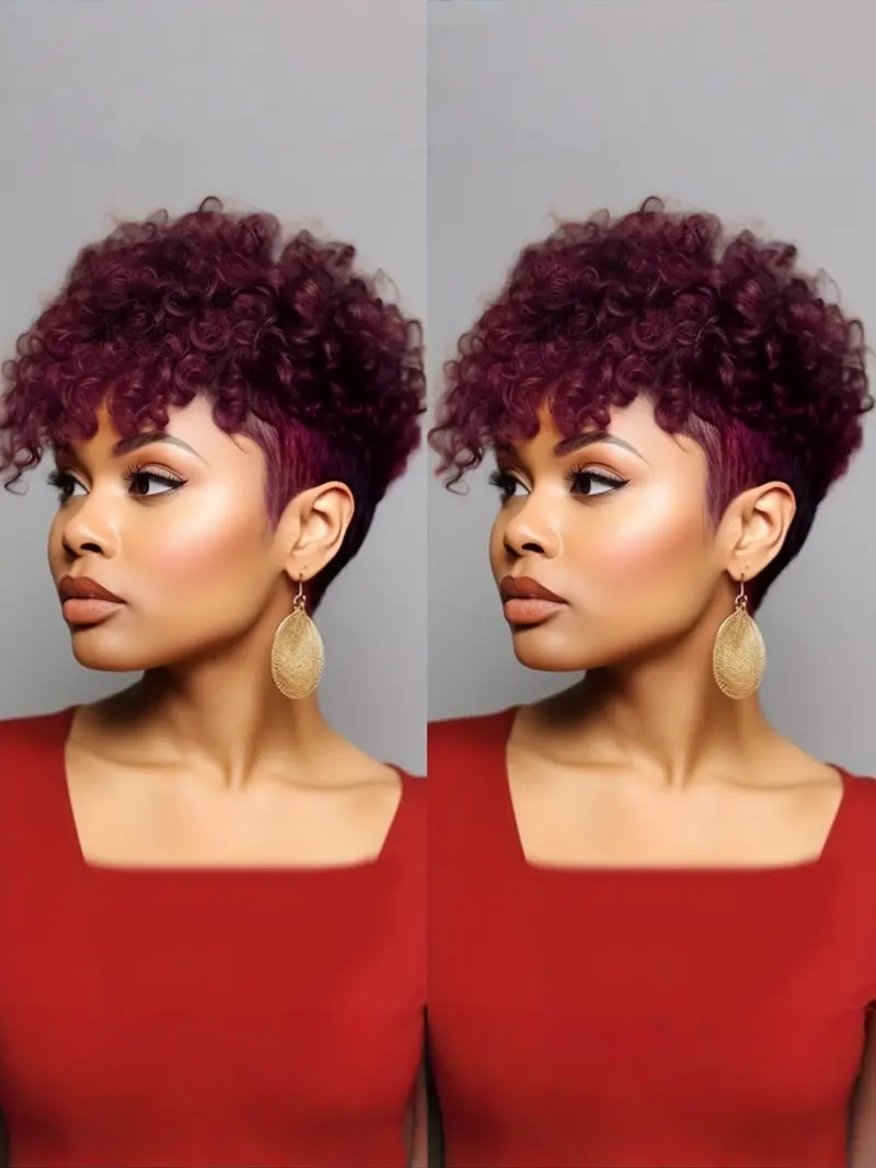 short burgundy wig - TikTok Shop display picture 3