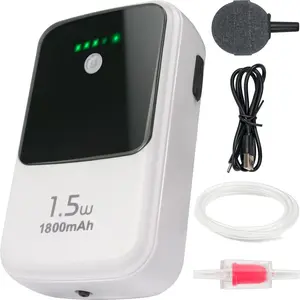 Silent Rechargeable Aerator for Fish, Large Capacity Aquarium Air Pump with Universal Clip for Most Bait Buckets Dual Operating Mode