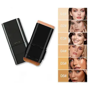 6-color Dual -Ended Concealer Foundation Stick, 2-in-1 Long-Lasting Foundation and Concealer with Brush, Creamy Full Coverage for Dark Circles & Blemishes, 2.09 Oz summervibes