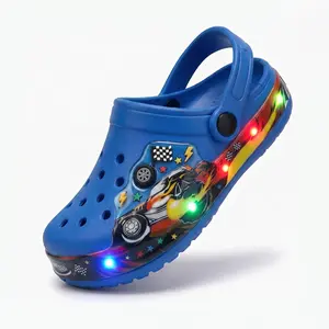 Light Up Slippers Glow in the Dark Clogs, Cute Cartoon LED Sandals, Flashing Slides for Kids Adults, Non-Slip EVA Open Toe Shoes, Rave Party Music Festival Essentials,baby boy sandals