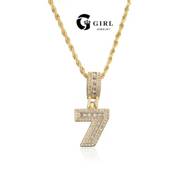 GGIRL Exquisite 18 karat Gold Plated Number Shape Cubic Zirconia 0-9 Pendant Necklace - Personalized Lead-Free Hip Hop Jewelry for Women, Ideal for Everyday Wear, Party Outfits, Birthday Anniversary Gifts