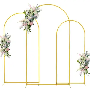 Metal Arch Backdrop Stand Set of 3 (7.2FT, 6.6FT, 6FT)  Arched Frame for Wedding Ceremony Parties Birthday  Shower Garden Balloon Decoration
