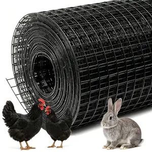 Black Hardware Cloth 1/2 inch Mesh 48inx100ft 19Gauge, Vinyl Coated Wire Mesh Roll Chicken Wire Fencing Wire Fence Roll Tree Guard Wire Mesh Fence Rat Wire Garden Fencing
