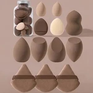 Blending Makeup Sponge & Powder Puff Set, 12pcs Versatile Makeup Sponges for Liquid Foundation, Loose Powder, Concealer, Cream, Soft Beauty Sponges Set, Blender Sponge, Cosmetics, Makeup Products, Blender Sponge, Sponge Pads, Cosmetics Makeup Tools