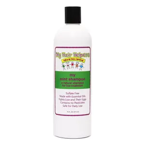 My Hair Helpers Mint Anti-Lice Shampoo 16oz for 2-3 Children - Therapeutic Peppermint Oil, Sulfate-Free Formula, Safe for Daily Use