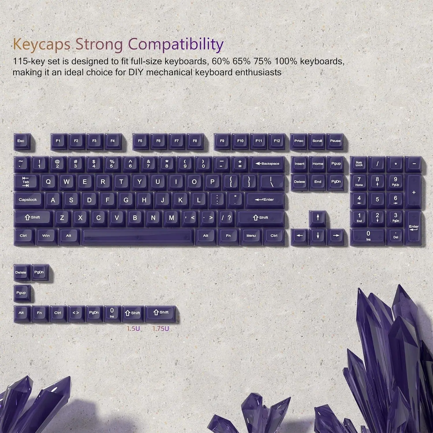 Womier Jelly Keycaps, Transparent Clear Custom Key Cap MDA Profile Keys for Cherry Gateron MX Switches Mechanical Keyboard