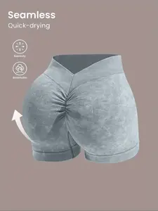 Women's High Waist Butt Lifting Running Shorts, Quick-Dry Matte Fabric, High Elasticity, Yoga Pants, Seamless Design, Seamless Stretch Shorts
