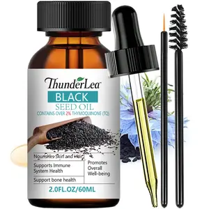 Black Seed Oil - 60ml，Rich in Omega 3 6 9, Supports Immunity, Nourishes Joints, Hair & Skin, Unisex Moisturizing Body Massage Oil